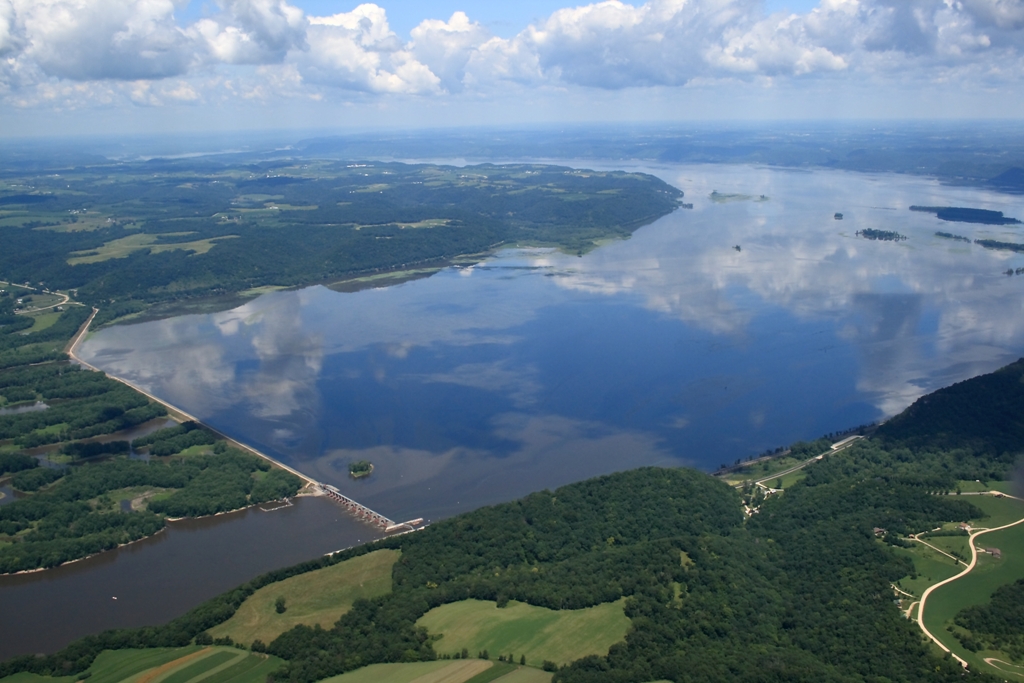 Pool #9 Mississippi River near Lynxville, Wisconsin